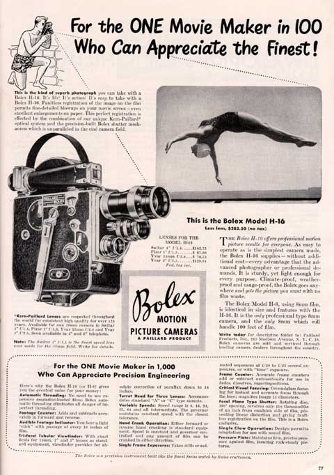 Bolex H16 camera ad