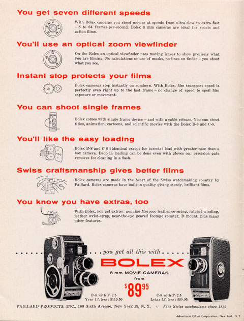 Bolex 8mm features